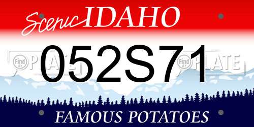 052S71 Idaho License Plate