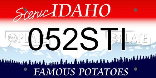 052STI Idaho License Plate