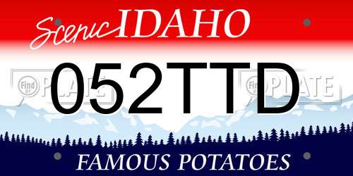 052TTD Idaho License Plate