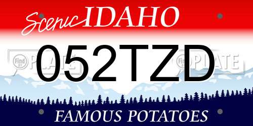 052TZD Idaho License Plate