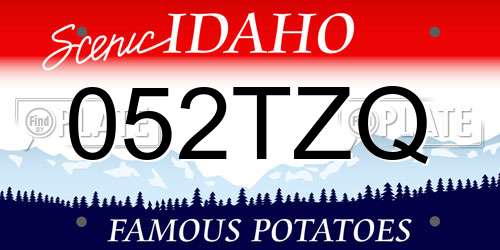 052TZQ Idaho License Plate