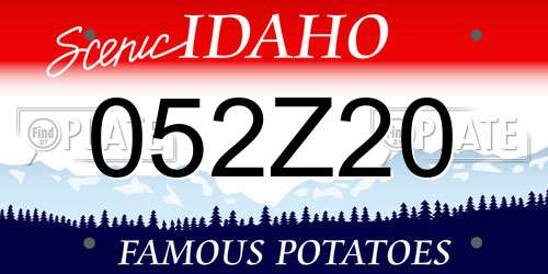 052Z20 Idaho License Plate