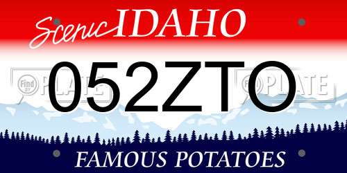 052ZTO Idaho License Plate