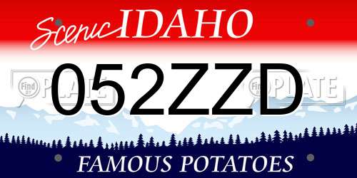 052ZZD Idaho License Plate