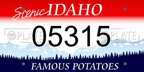 05315 Idaho License Plate