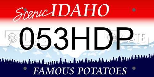 053HDP Idaho License Plate