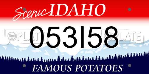 053I58 Idaho License Plate