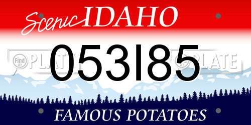 053I85 Idaho License Plate
