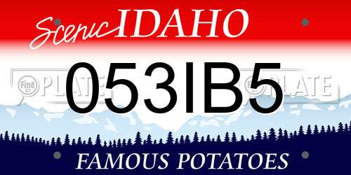 053IB5 Idaho License Plate