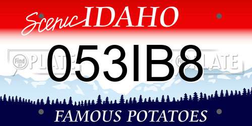 053IB8 Idaho License Plate