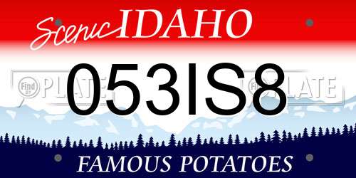 053IS8 Idaho License Plate