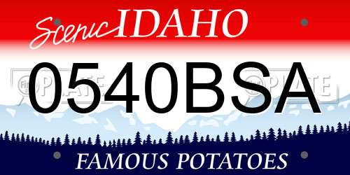 0540BSA Idaho License Plate