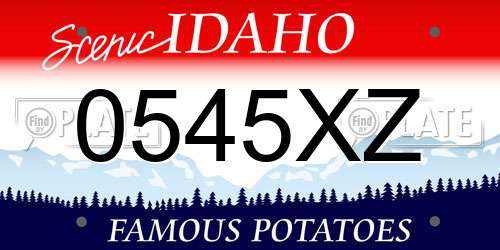 0545XZ Idaho License Plate