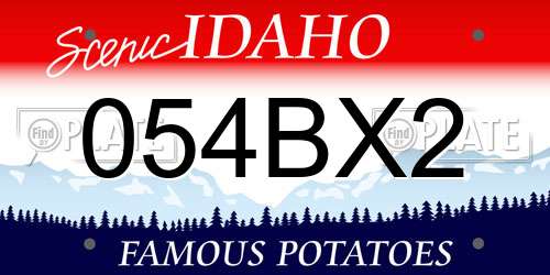 054BX2 Idaho License Plate