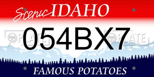 054BX7 Idaho License Plate