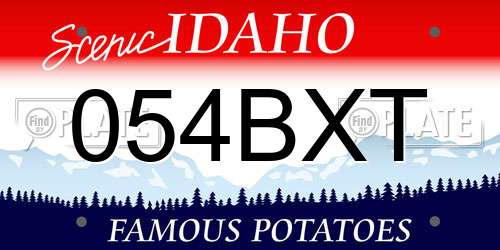 054BXT Idaho License Plate