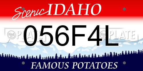 056F4L Idaho License Plate