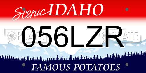 056LZR Idaho License Plate