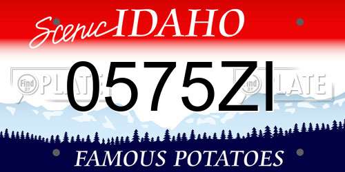 0575ZI Idaho License Plate