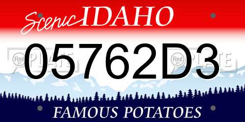 05762D3 Idaho License Plate