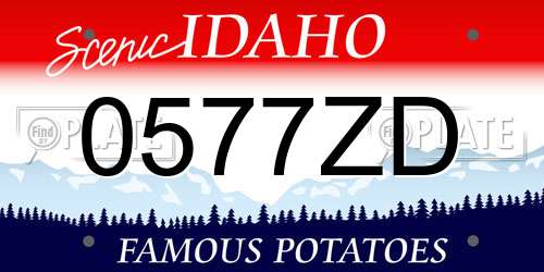 0577ZD Idaho License Plate