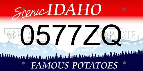 0577ZQ Idaho License Plate