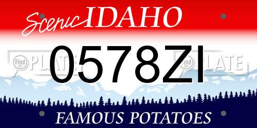 0578ZI Idaho License Plate