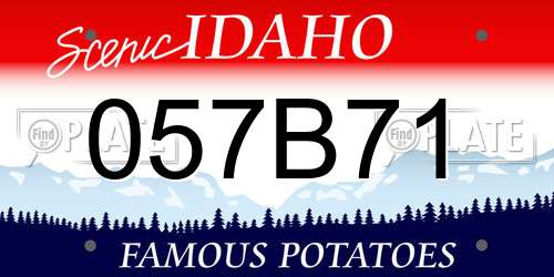 057B71 Idaho License Plate