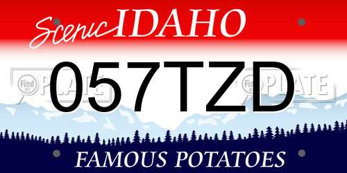 057TZD Idaho License Plate