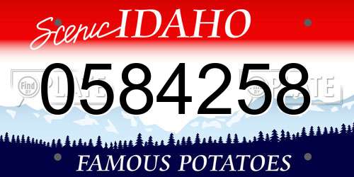 0584258 Idaho License Plate