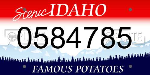 0584785 Idaho License Plate