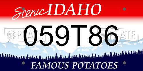 059T86 Idaho License Plate
