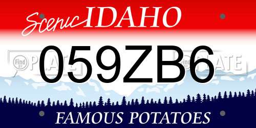 059ZB6 Idaho License Plate