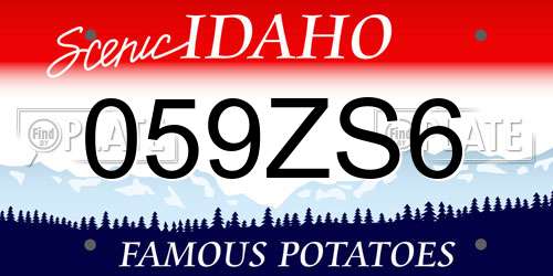 059ZS6 Idaho License Plate