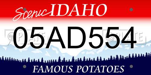 05AD554 Idaho License Plate