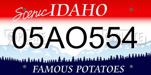 05AO554 Idaho License Plate
