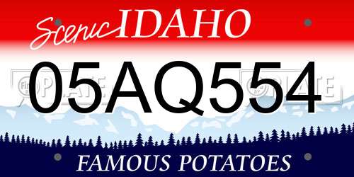 05AQ554 Idaho License Plate