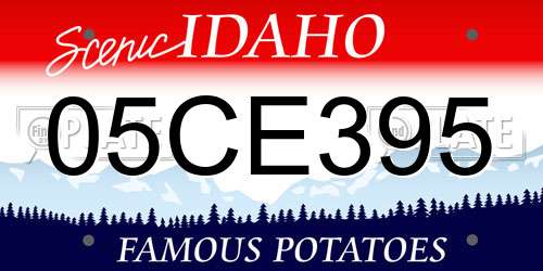 05CE395 Idaho License Plate