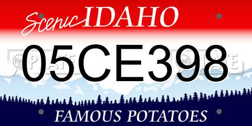05CE398 Idaho License Plate