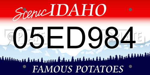 05ED984 Idaho License Plate