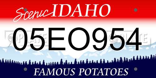 05EO954 Idaho License Plate