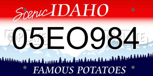 05EO984 Idaho License Plate