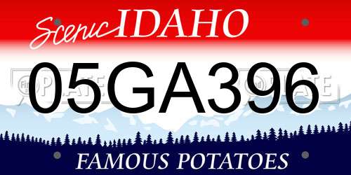05GA396 Idaho License Plate