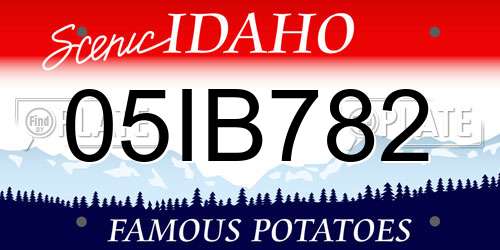 05IB782 Idaho License Plate