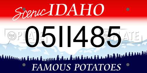 05II485 Idaho License Plate