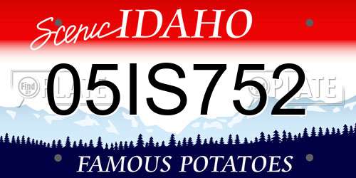 05IS752 Idaho License Plate