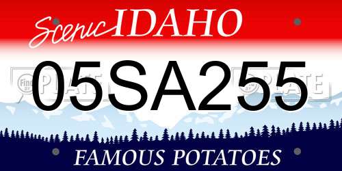 05SA255 Idaho License Plate