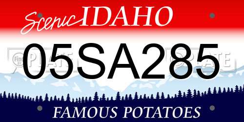 05SA285 Idaho License Plate