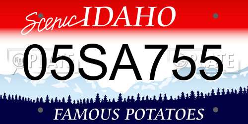 05SA755 Idaho License Plate