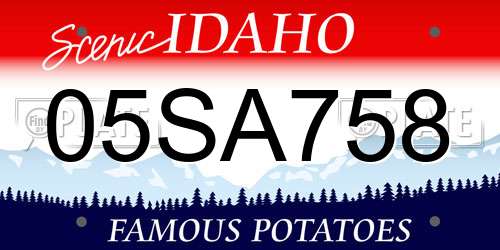 05SA758 Idaho License Plate